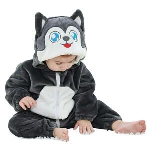 Baby Boy's Girl's Animal Infant Toddler's Jumpsuit Siberian Husky Dog Costume